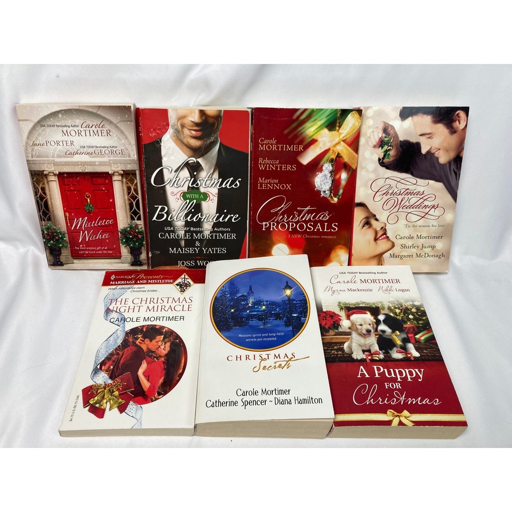 Christmas Romance Book Lot | 7 Holiday Paperbacks | Carole Mortimer & Others